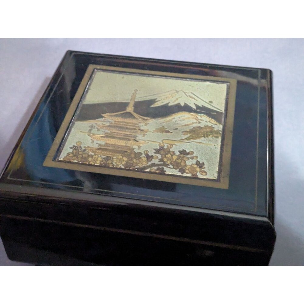 Chokin Musical Jewelry Box Golden Temple Kinkaku w/Mirror 5.25x5x2.25 Inches